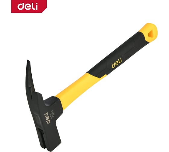 Молоток кровельщика DELI DL5060 600гр, магнит, противоскользящий боек, фибергласовая рукоять 168330 1