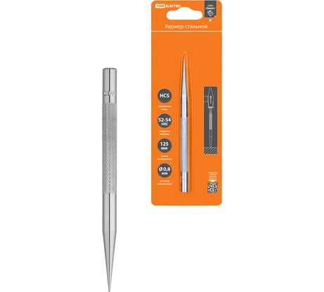 Кернер TDM ELECTRIC Ø0,8 мм, длина 125 мм, высокоуглеродистая сталь, блистер Гранит TDM SQ1022-0501