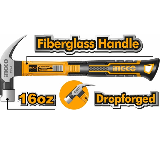 Молоток кровельщика INGCO 450 гр. HCHD0166