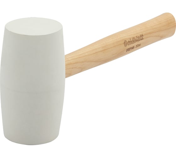 Киянка резиновая Goldblatt белая с рукояткой из ореха гикори 900 гр G02145 1