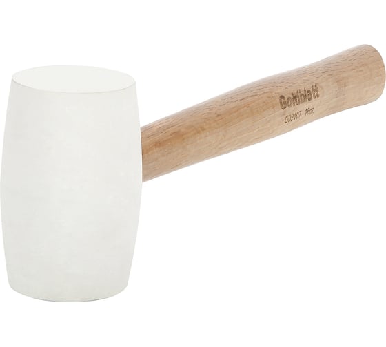 Киянка резиновая белая Goldblatt с рукояткой из ореха гикори 450 гр G02107 1