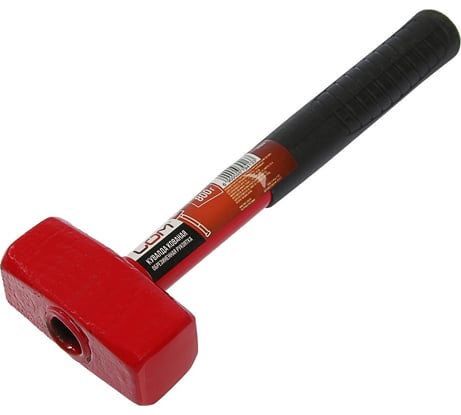 Кувалда LOM кованая 0.8 кг, металлическая, обрезиненная рукоятка 2679413