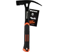 Молоток кровельщика цельнокованый ЕРМАК боек с магнитом, двухкомпонентная обрезиненная рукоятка, 600 г, 340 мм 615-095