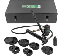 Пробойник гидравлический Rockforce с насосом13т(Ø63, 76, 80, 89, 100, 114мм, сталь нерж.-2мм, медь/алюм.-4мм,ход штока-25мм),в кейсе RF-71502(56543)