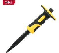 Зубило пикообразное Deli с протектором DL6410 4x16x250мм, двухкомпонентная рукоять 179586