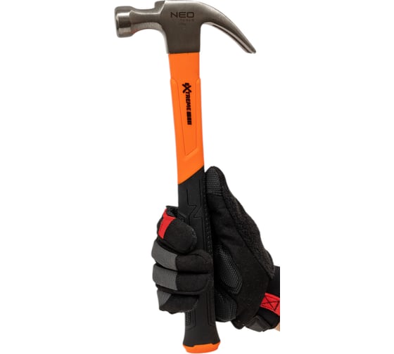 Плотничий молоток NEO Tools 450 г, рукоятка из стекловолокна 25-132