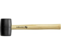 Резиновый молоток HOEGERT TECHNIK черный, 450 г с деревянной рукояткой HT3B041