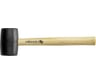 Резиновый молоток HOEGERT TECHNIK черный, 900 г с деревянной рукояткой HT3B046