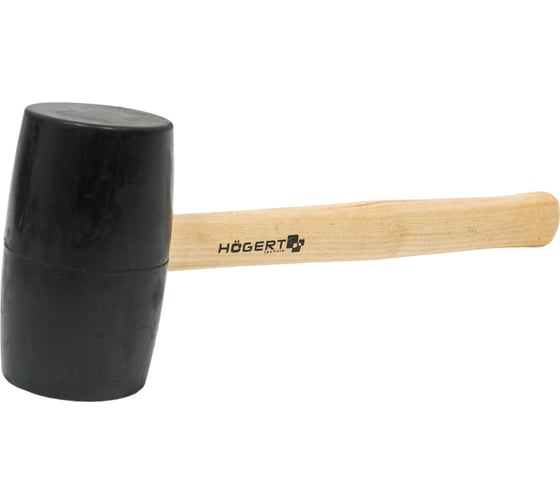 Резиновый молоток HOEGERT TECHNIK черный, 680 г с деревянной рукояткой HT3B043