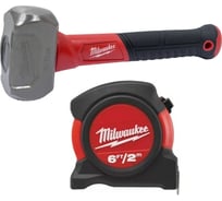 Набор осенние подарки 3: Кувалда 1.36 кг + Рулетка 2м Milwaukee 493310008