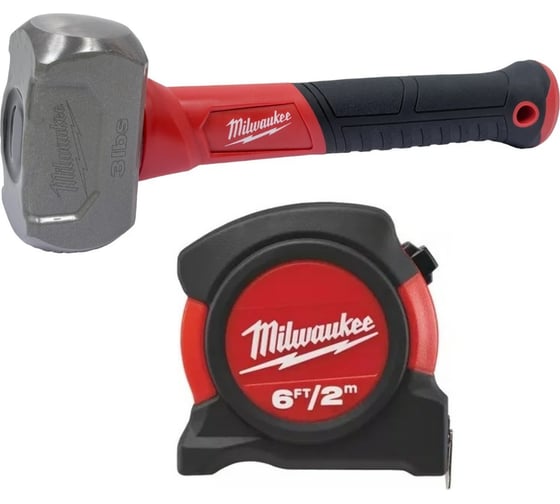Набор осенние подарки 3: Кувалда 1.36 кг + Рулетка 2м Milwaukee 493310008 1