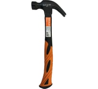 Молоток-гвоздодёр BOHRER  450 г, рукоятка фибергласс с резиновым покрытием, круглый боек, с магнитом 45015145