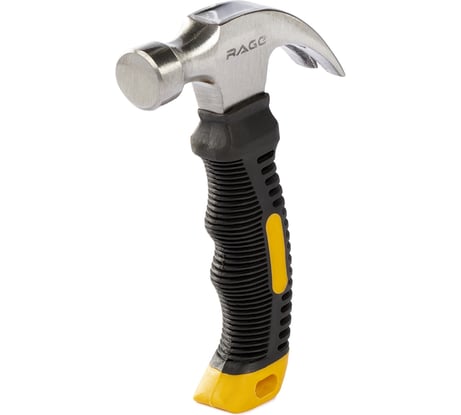 Укороченный молоток-гвоздодер с фибергласовой рукояткой RAGE by VIRA, 225г 900032