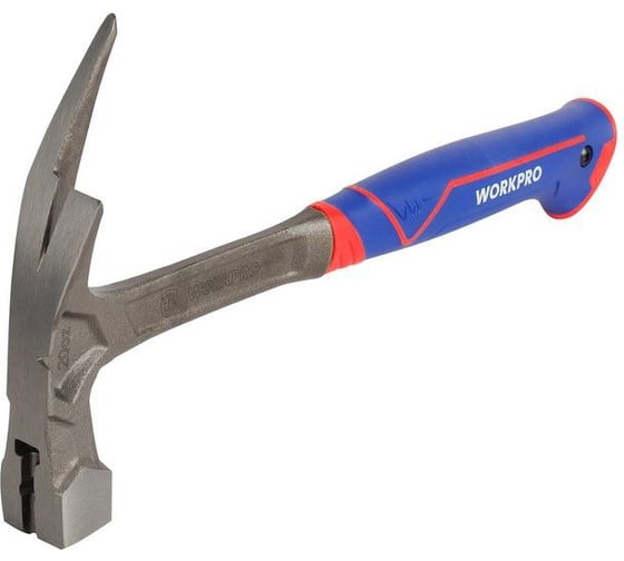 Молоток кровельщика кованый цельнометалический WORKPRO PRO 560г (ANTI-SHOK рукоятка) WP241061 1