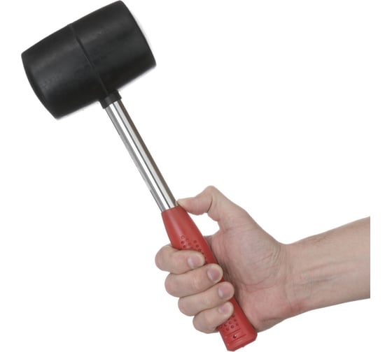 Резиновая киянка INTERTOOL 900г. 80 мм, черная резина, металлическая ручка HT-0233