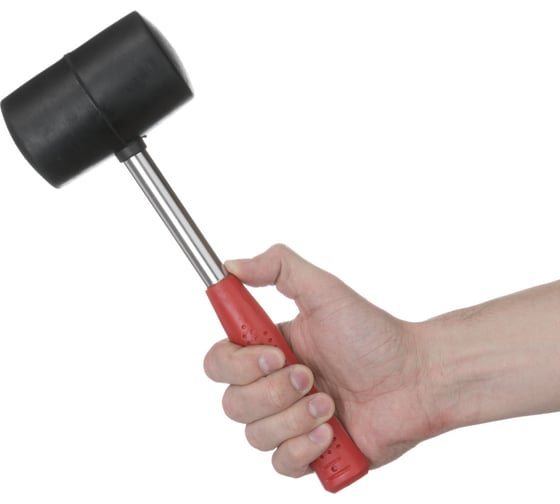 Резиновая киянка INTERTOOL 680г. 75 мм, черная резина, металлическая ручка HT-0232