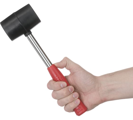 Резиновая киянка INTERTOOL 450г. 60 мм, черная резина, металлическая ручка HT-0231