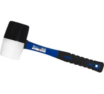 Киянка КОБАЛЬТ 680 гр., черная и белая резина, диаметр бойка 70 мм, фибергласовая рукоятка 924-979