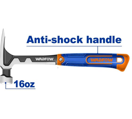 Молоток-гвоздодер WADFOW 450 г 6/12 WHM8116