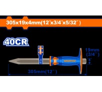 Зубило WadFow с протектором 4х19х305 мм 6/36 WCC2314