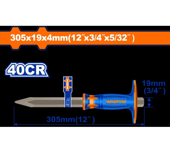Зубило WadFow с протектором 4х19х305 мм 6/36 WCC2314