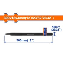 Зубило WadFow 4х18х300 мм 6/36 WCC0302