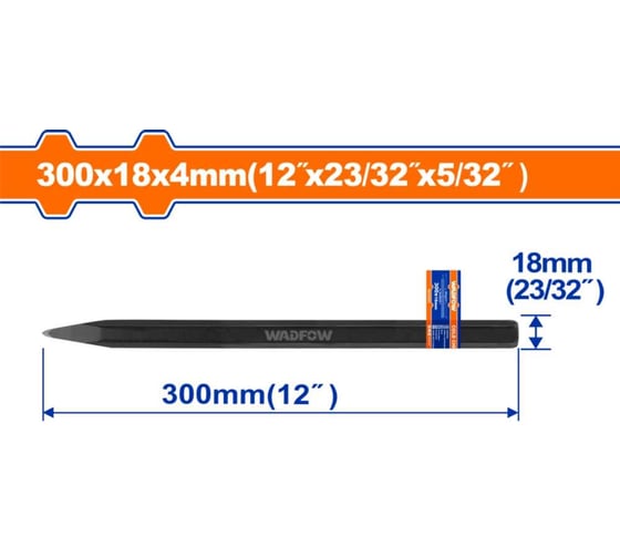 Зубило WadFow 4х18х300 мм 6/36 WCC0302