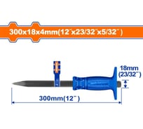 Зубило WadFow с протектором 4х18х300 мм 6/36 WCC1304