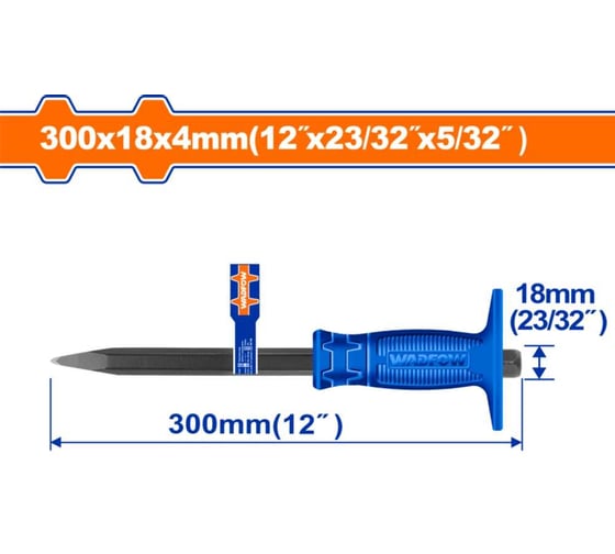Зубило WadFow с протектором 4х18х300 мм 6/36 WCC1304