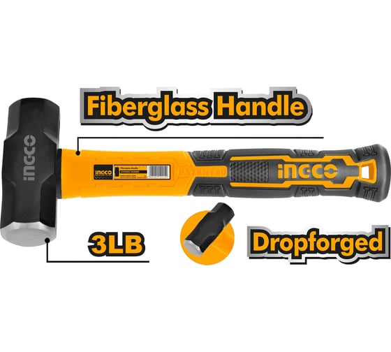 Кувалда INGCO 1360 г, с фибергласовой рукояткой HSLH8803