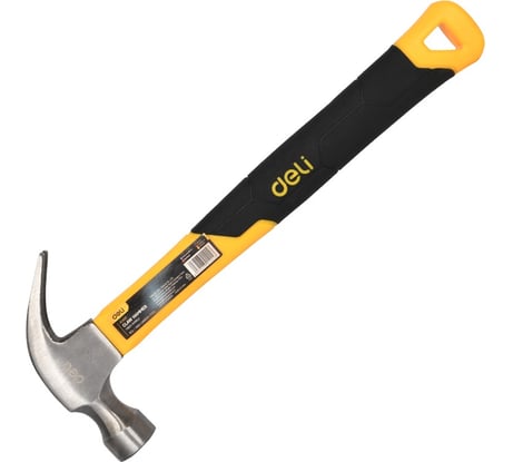 Молоток-гвоздодер DELI DL5002 500гр (330мм, фиберглассовая рукоять) 98435