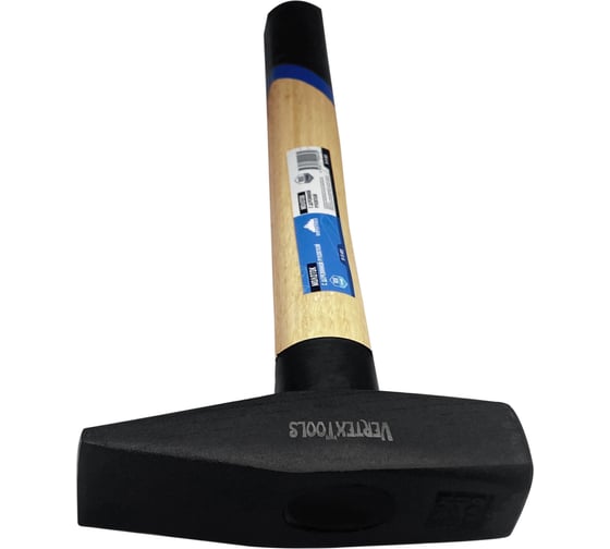 Слесарный молоток vertextools 100 г, квадратный боек, деревянная рукоятка 10-15-100