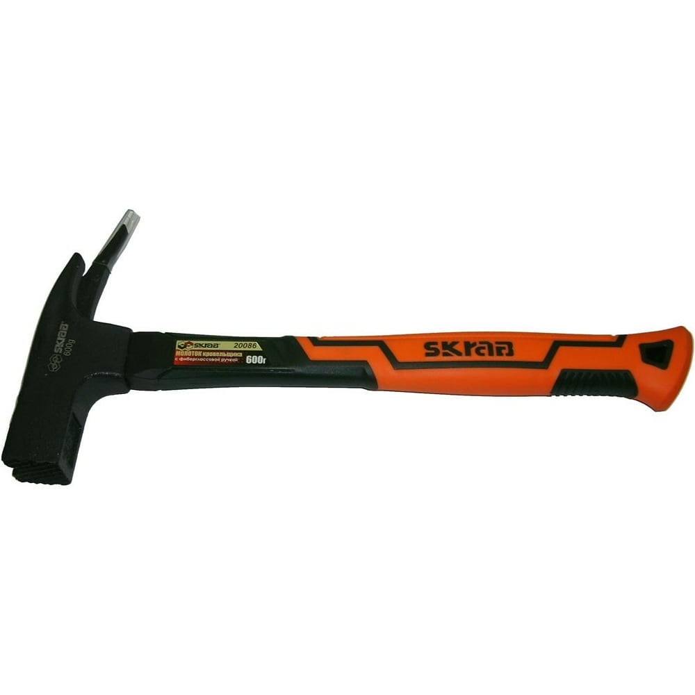 Молоток кровельщика SKRAB с фибергласовой ручкой, оранжевый 600 г 20086 ...