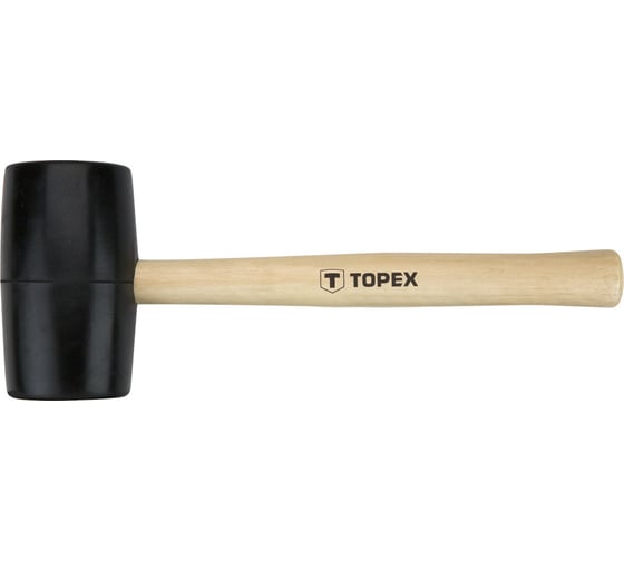 Резиновая киянка TOPEX с деревянной рукояткой 58 мм, 450 г 02A344
