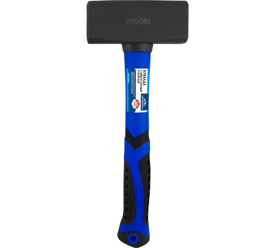 Кувалда vertextools 1500 г, фибергласовая обрезиненная рукоятка 10-12-1500