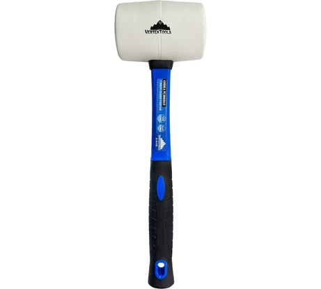 Киянка vertextools 450 г, белая резина, фибергласовая рукоятка 10-45-450