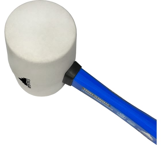 Киянка vertextools 450 г, белая резина, фибергласовая рукоятка 10-45-450