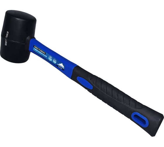 Резиновая киянка vertextools 225 г, черная резина, фибергласовая рукоятка 10-50-225