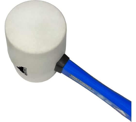 Резиновая киянка vertextools 680 г, белая резина, фибергласовая рукоятка 10-45-680