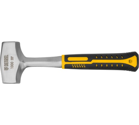 Цельнометаллическая кувалда Denzel 1 кг, двухкомпонентная рукоятка 11011