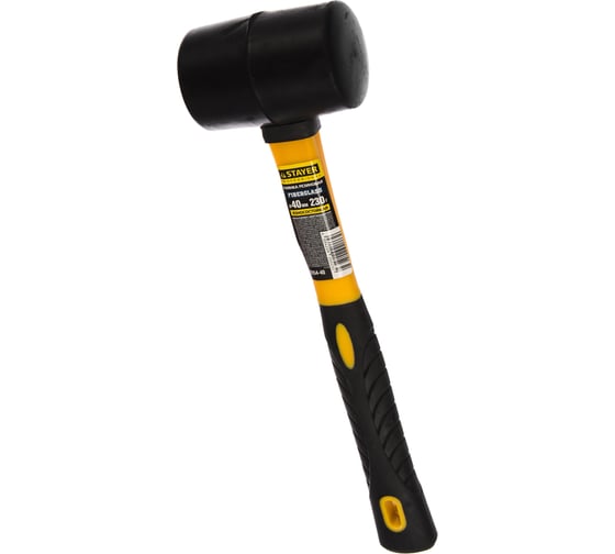 Резиновая черная киянка с фибергласовой ручкой 230г STAYER PROFESSIONAL 2054-40