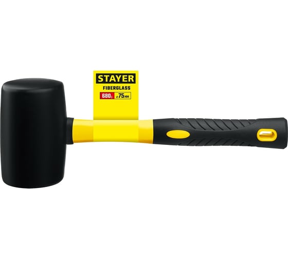 Чёрная резиновая киянка STAYER 450 г 2054-65