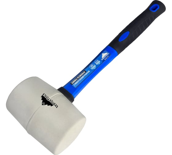 Резиновая киянка vertextools 225 г, белая резина, фибергласовая рукоятка 10-45-225