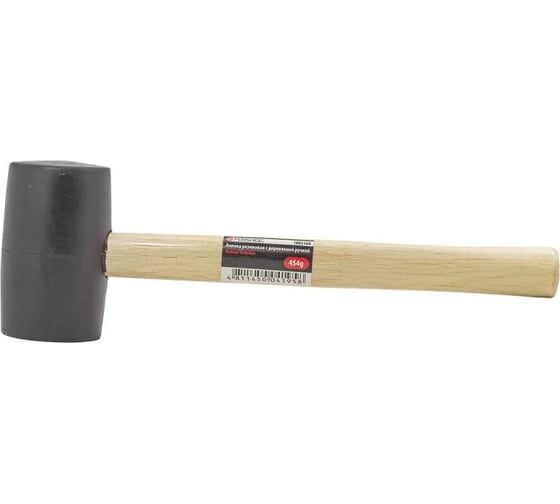 Резиновая киянка с деревянной ручкой Forsage 454 г, Ø55 мм F-1803160(48177)