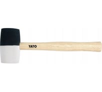 Резиновая киянка YATO 980 г, с деревянной рукояткой, черно-белая YT-4605