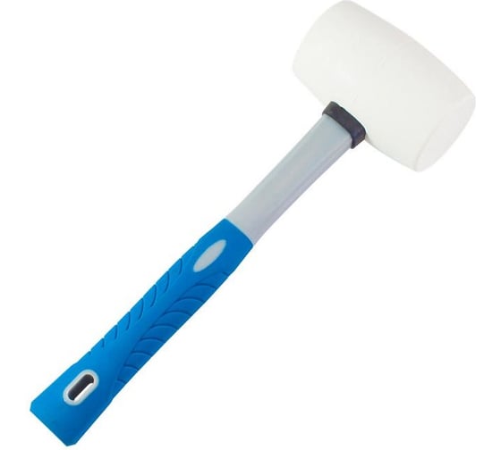 Киянка из белой резины, фибергласовая рукоятка, 910г РемоКолор 38-6-409