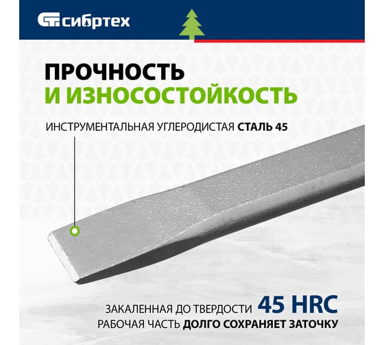 Оцинкованное зубило, 250х20 мм сталь 45 СИБРТЕХ 18786