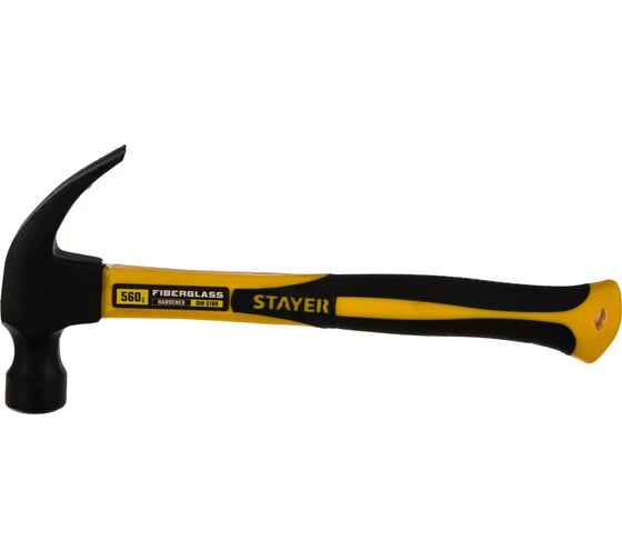 Молоток-гвоздодер с фибергласовой рукояткой STAYER Fiberglass 560 г 2026-560_z01