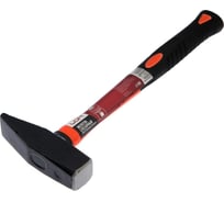 Молоток ЛОМ слесарный, квадратный боек, фиберглассовая обрезиненная рукоятка, 800 г 4987611