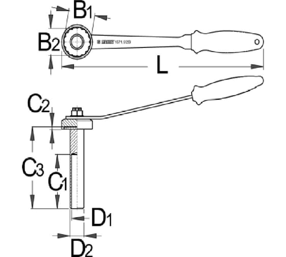 Съемник кареток Unior Shimano Hollowtech, с рукояткой 619713